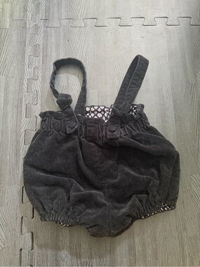 Black Corduroy toddler Bloomers with Detachable Straps